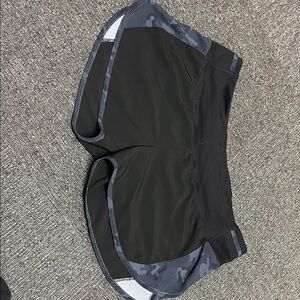 Black Athletic Running Shorts with Camo Trim